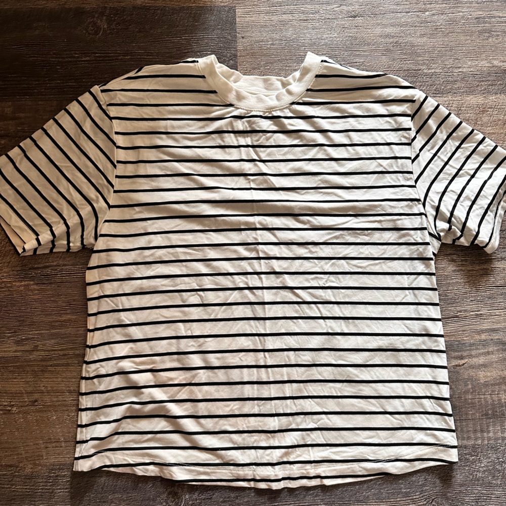Black and white striped tshirt